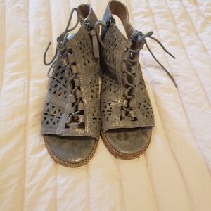 Women’s Bronze -Gold Lace-Up Cutout Sandals, By Sofft